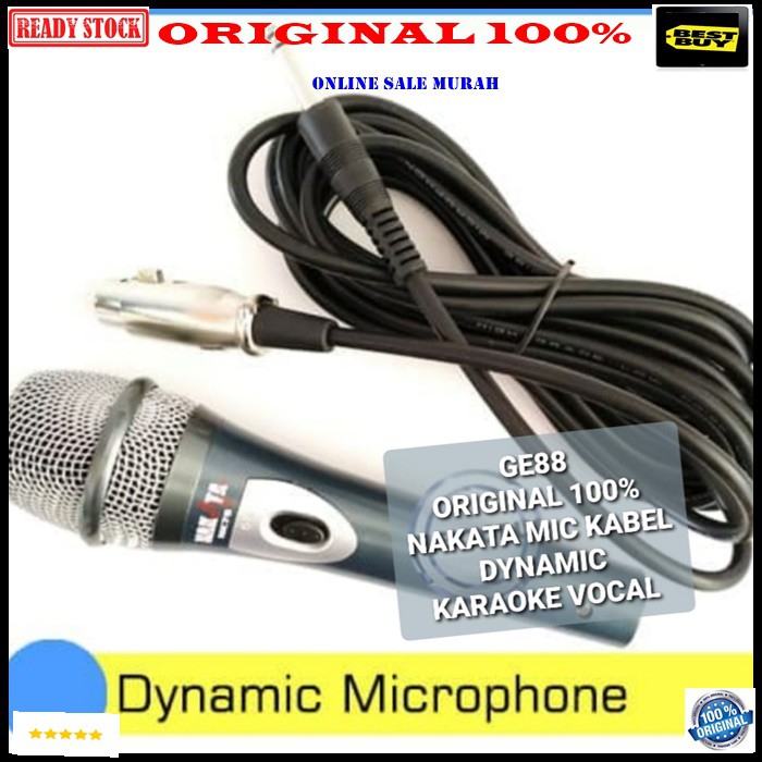 G88 Original 100% nakata Mic kabel Microphone cable mik karaoke dynamic mikrophone vocal vokal audio sound system pengeras suara pro profesional music  Langsung nyala. Gk pake baterai  BISA SEGALA JENIS AUDIO SOUND  suara mantap, yg paling penting tidak p