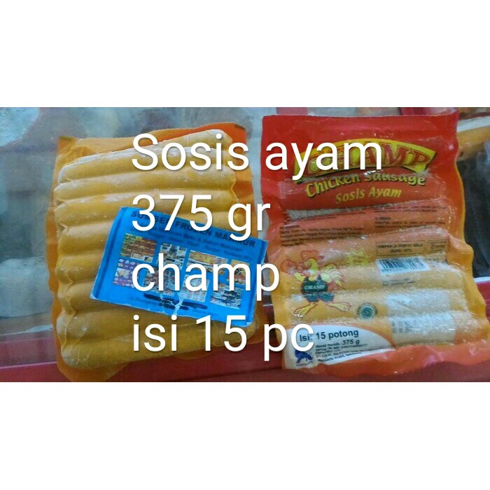 

15 sosis ayam champ 375gr. sumber frozen makmur