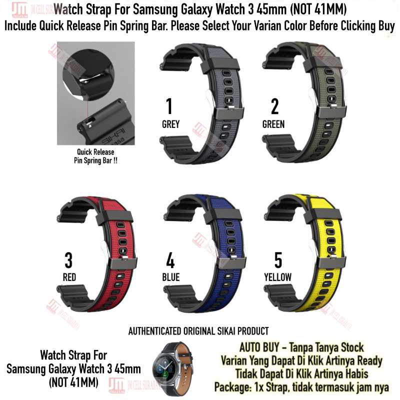 SIKAI Attitude Watch Strap Samsung Galaxy Watch 3 45mm - Tali Jam 22mm Rubber Sporty Silikon