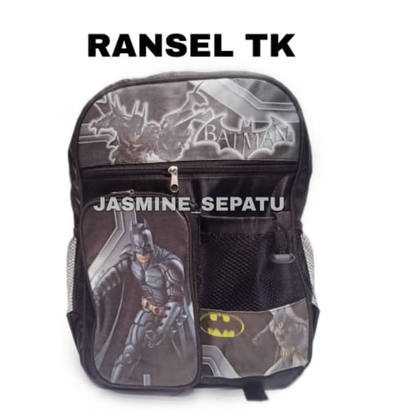 TAS RANSEL SEKOLAH ANAK LAKI LAKI KARAKTER SUPER HERO BATMAN FREE BOTOL