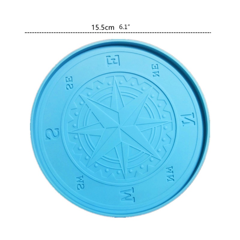 SIY  Compass Resin Coaster Mold Silicone Jewelry Tray Epoxy Resin Casting Mold