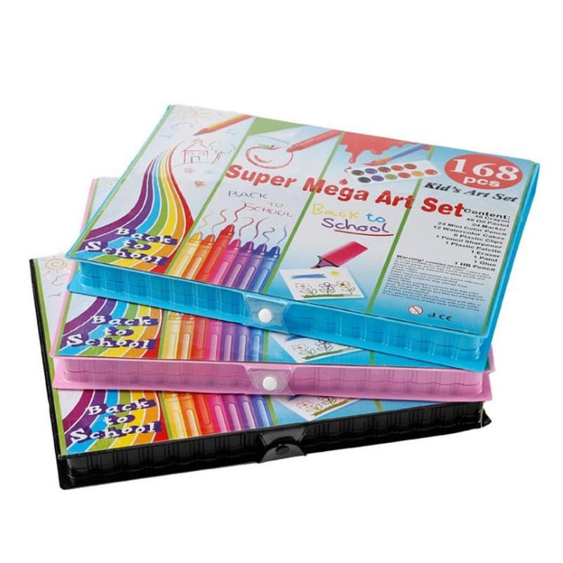 HZ Crayon Set 168pcs / Krayon Mewarnai Anak 168pcs / Pensil Warna Set 168pcs