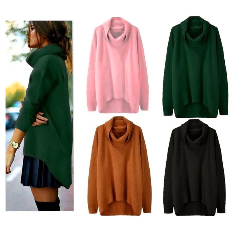 Fashion Wanita  Sweater  Rajut  Hangat Kasual Sexy Lengan  