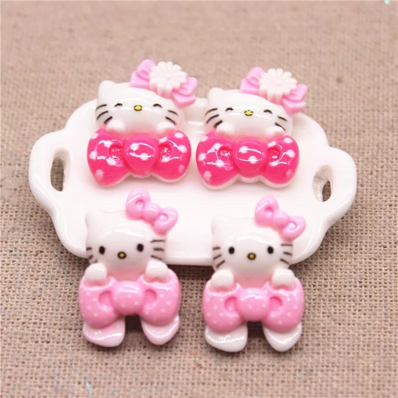 Resin Hello kitty harga Per pcs Bahan Hellokitty 16x23mm bahan craft DIY aksesoris