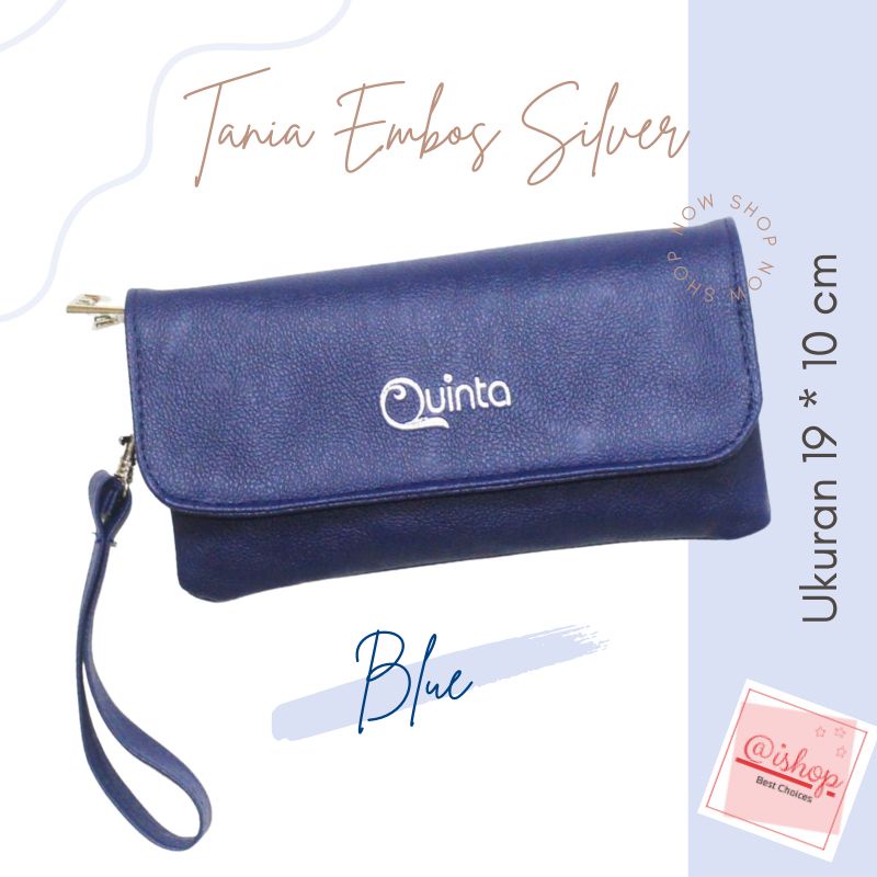 Dompet  Slingbag Tas Selempang wanita Tania Embos Silver Quinta