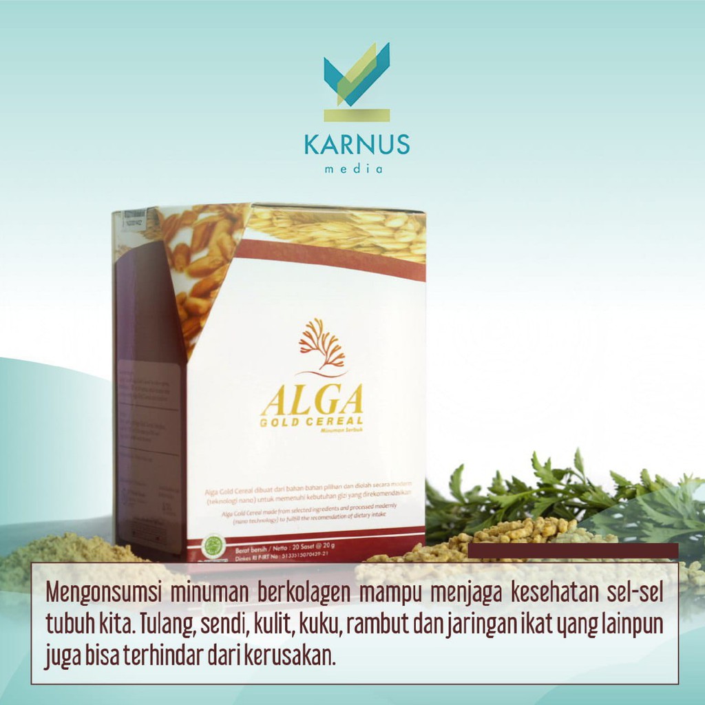 ALGA GOLD CEREAL Isi 20 Sachet Minuman Obat Herbal Penyakit Diabetes, Hipertensi, Hiperkolesterol