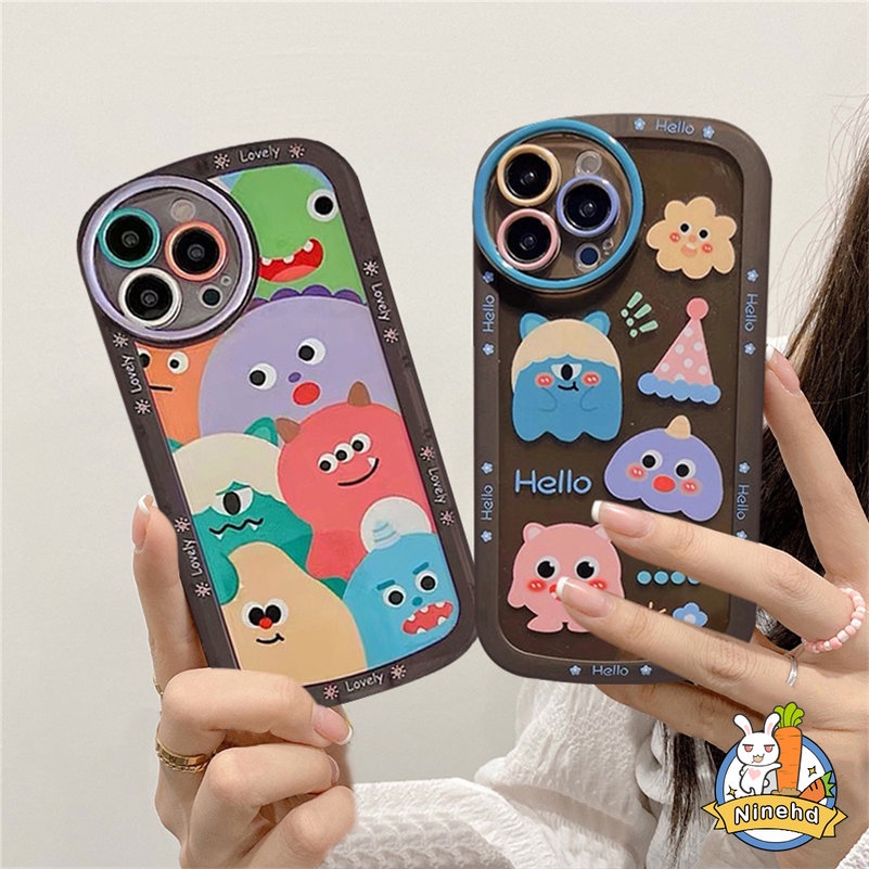 Soft Case Silikon Tebal Motif Monster Kecil Untuk iPhone 13 12 11 Pro Max SE 2020 Xr X Xs Max 7 8 Plus