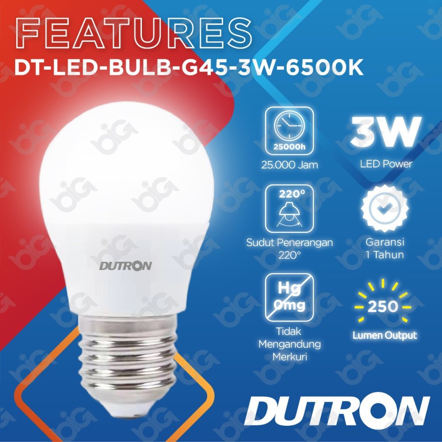 Bohlam Lampu LED 3 Watt Bulb DUTRON 3W, 3Watt E27