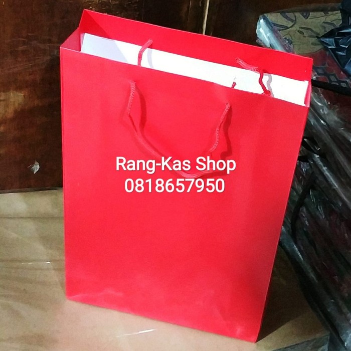 

(TERLARIS) Paperbag MERAH Buku karton Duplex Tebal