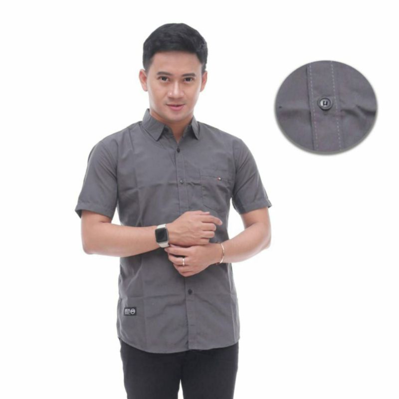 BAJU PRIA HEM KEMEJA LENGAN PENDEK / KEMEJA DISTRO / SHIRT / HEM POLOS / KEMEJA POLOS