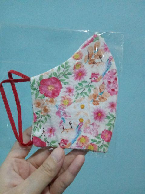 Masker Kain Limited Edition_masker Motif Unik Floral_masker Ibu Dan Anak_masker Hijab Dan Non Hijab
