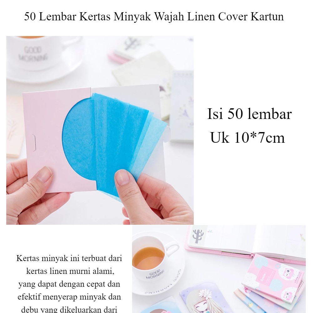 KERTAS MINYAK WAJAH MOTIF/KERTAS PENYERAP MINYAK DI WAJAH 1 box 50 lembar