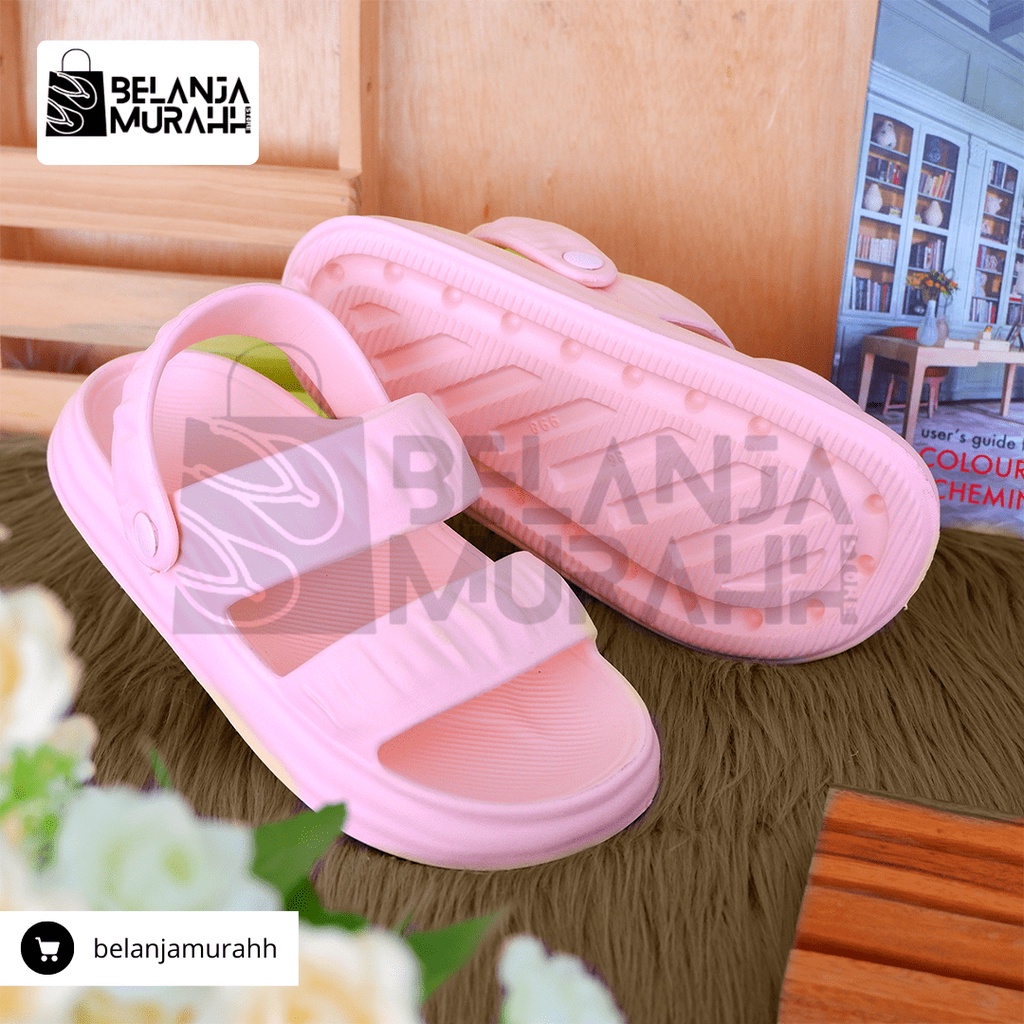 Sandal Slip-on / Slop Eva Wanita / Sandal jelly Wanita Soft Slipper Anti Slip Elastic Empuk dan Anti Air