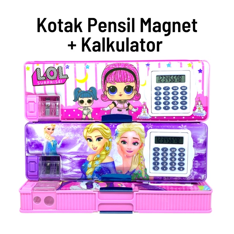 KOTAK PENSIL MAGNET + KALKULATOR MURAH KARAKTER ⬇️⬇️-4