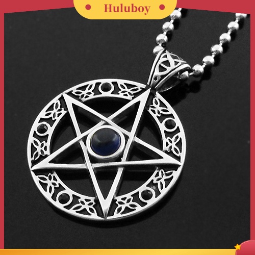Hu Hu Hu Hu Hu Alat Bantu Pasang Kacamata♡ Kalung Rantai Liontin Bintang Pentagram Hollow Vintage Bahan Zinc Alloy Untuk Priawanita