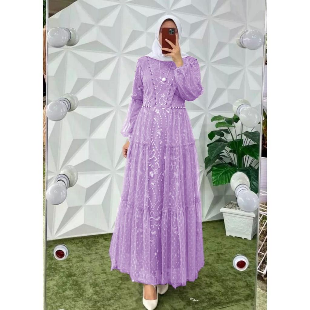 O2 Fashion / Hanura dress / dress muslim model terbaru dress tile mutiara good quality