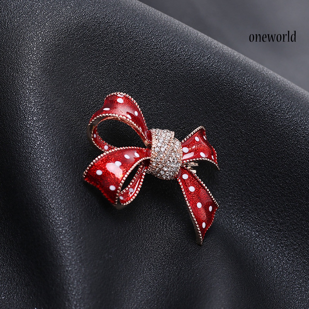 OW@ Brooch Bow-knot Elegant Temperament Shine Universal Stylish Brooch Pin for Banquet