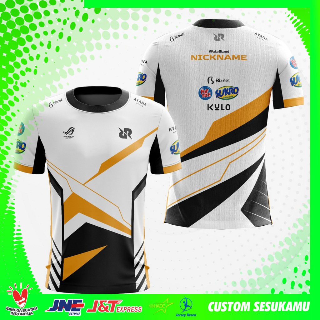 (COD) BAJU KAOS JERSEY GAMING RRQ 2021 MPL S8 FULLPRINT TERBARU FREE CUSTOM NICKNAME