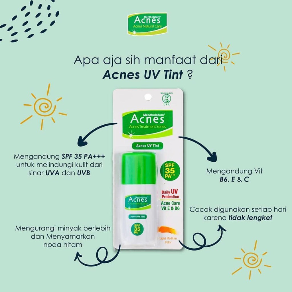 Acnes UV Tint SPF 35 PA++ 30ml | Natural Beige | Natural Green