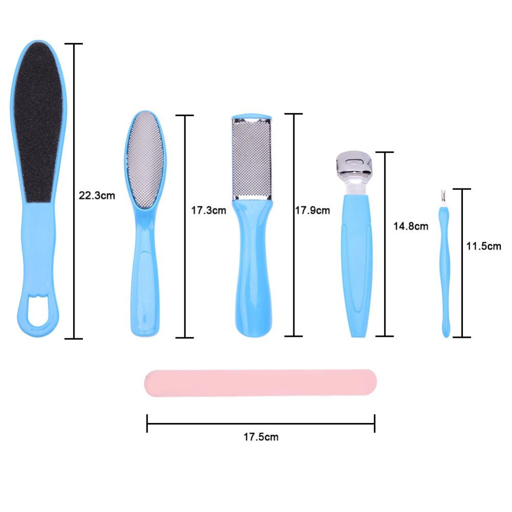 Set Alat Perawatan Kaki Pembersih Kuku 8Pcs Baja Anti Karat Exfoliating Mencegah Kulit Mati Manikur