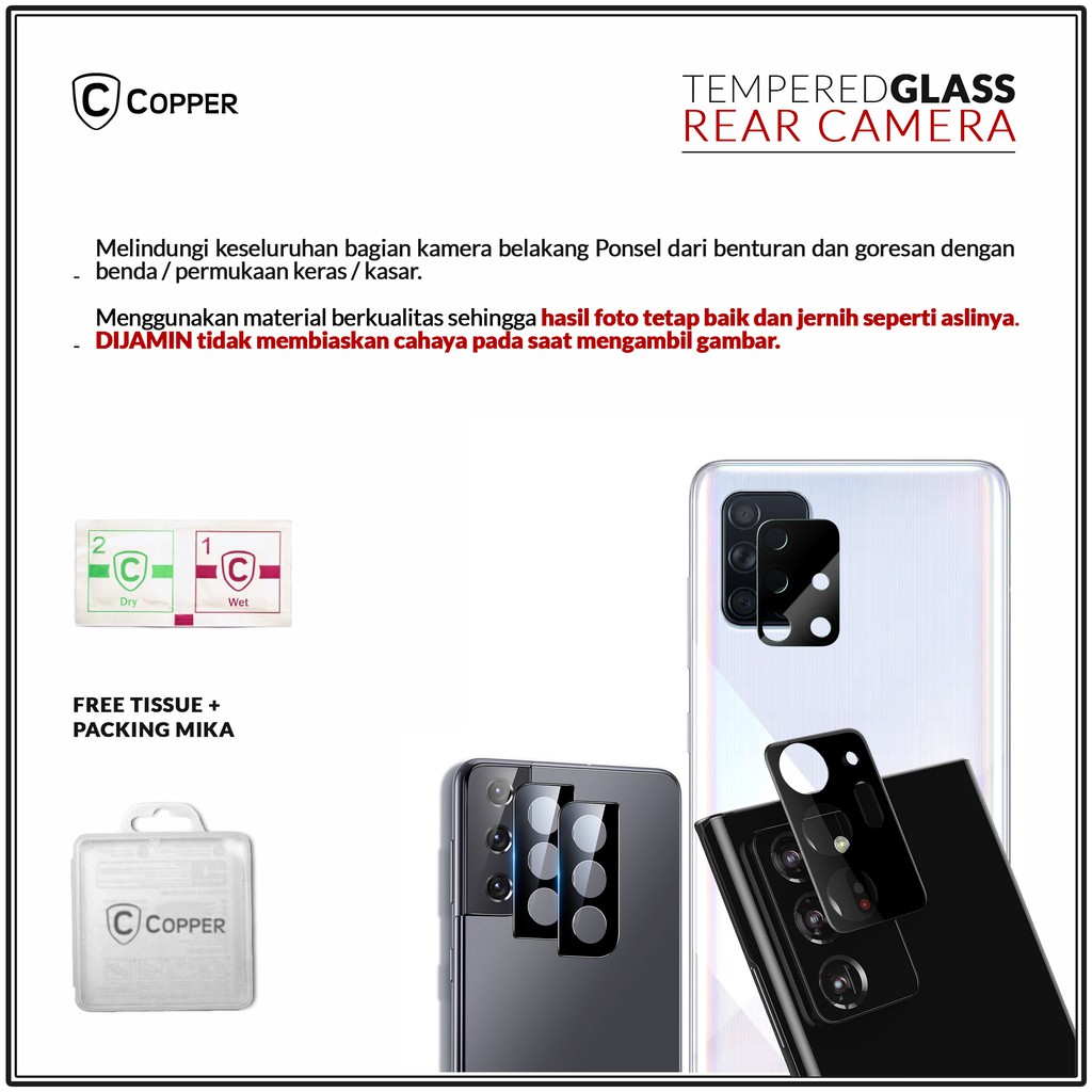 Samsung A51 - COPPER Tempered Glass Kamera Full Black
