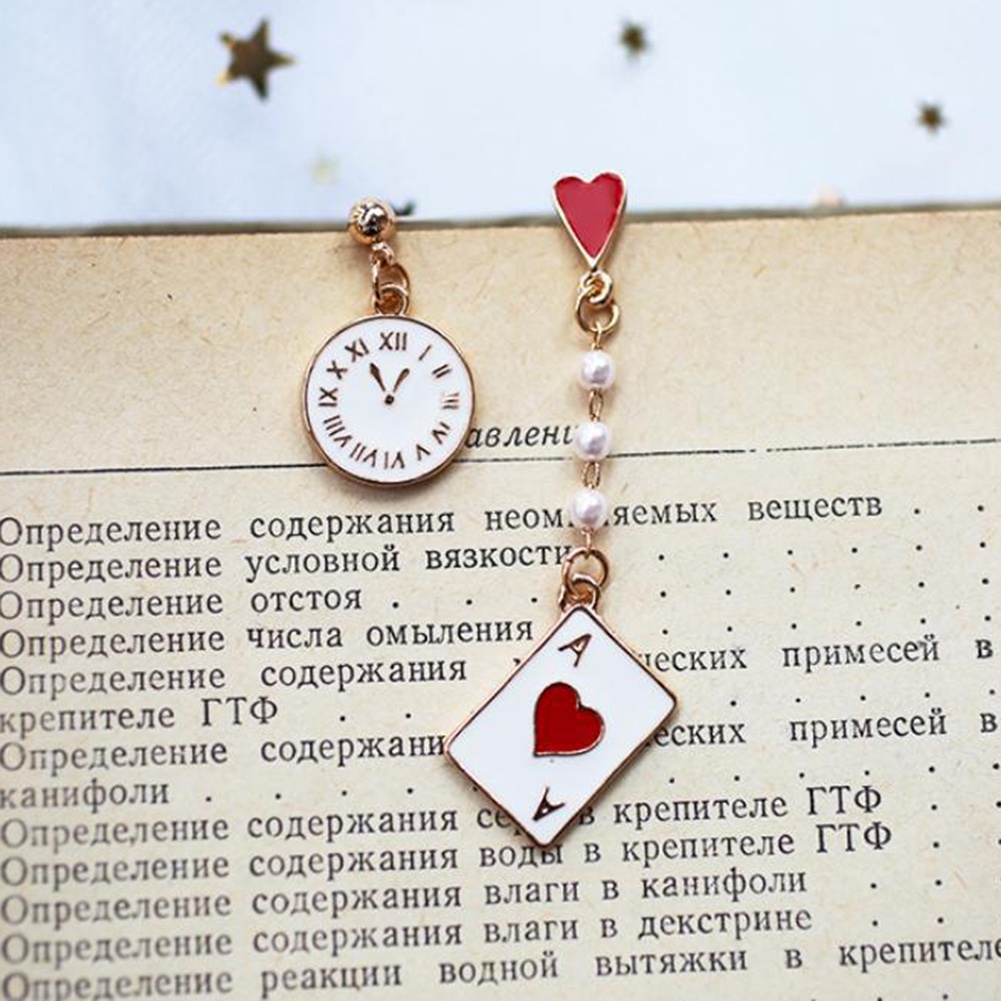 Hu Hu Hu Hu Hu Alat Bantu Pasang Kacamata♡ Anting Tusuk Asimetris Bentuk Jampokerhati Hias Mutiara Imitasi Untuk Wanita