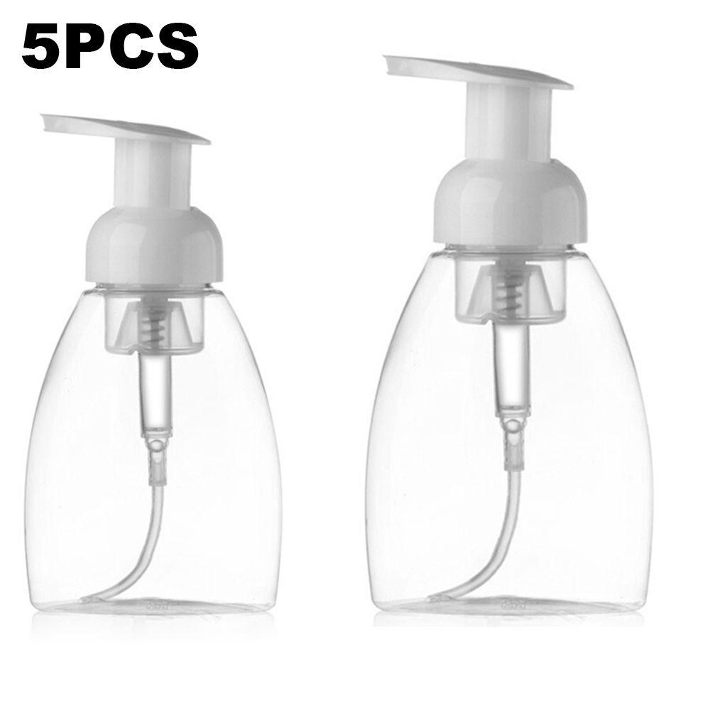 Populer 5pcs Dispenser Sabun Rumah Berguna Perlengkapan Mandi Hand Sanitizer Plastik Shower Gel Bening Wadah Pompa