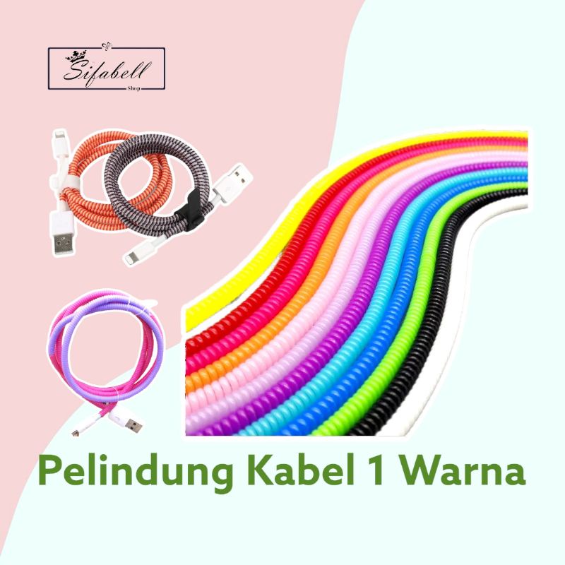 Pelindung Kabel Spiral Cord Protector Lilit Gulung Cable Data Charger