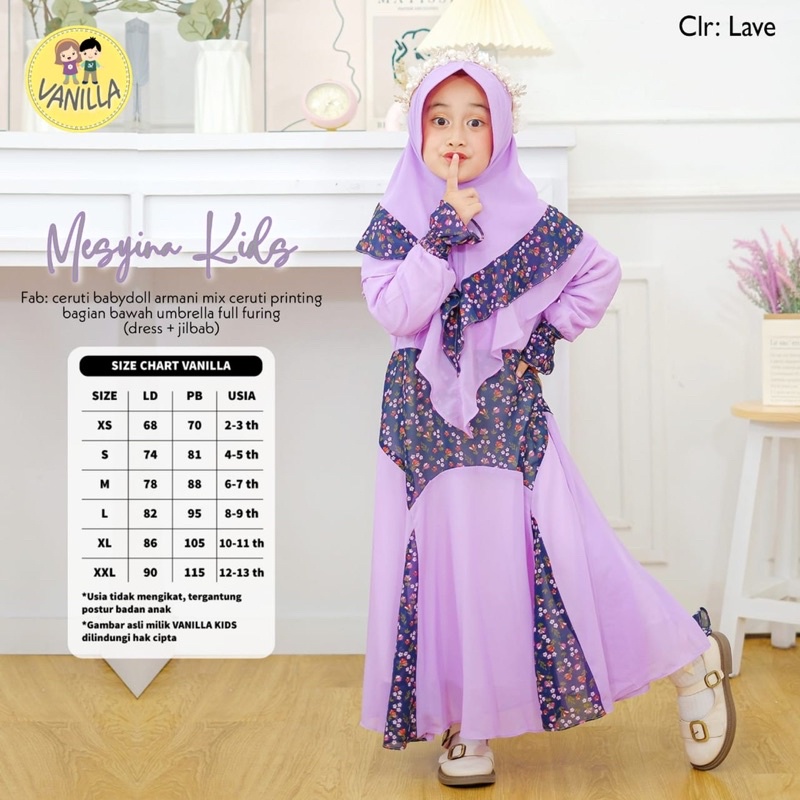 MESYINA KIDS / SYARI ANAK / GAMIS ANAK VANILLA