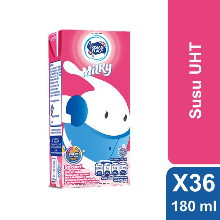 

[Gift] Frisian Flag UHT Zuzhu Strawberry 180ml x 36