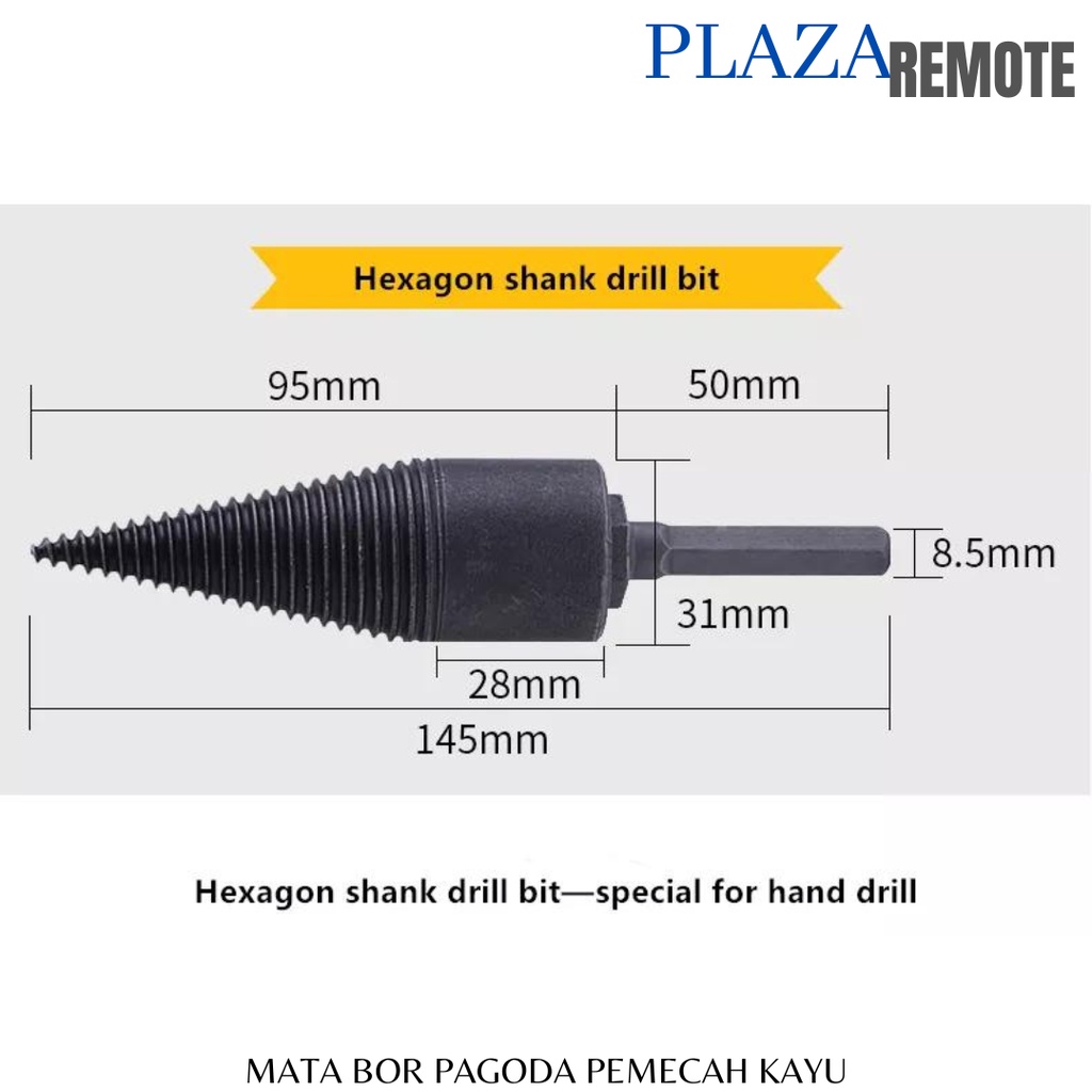 MATA BOR PEMBELAH KAYU PAGODA 33 MM BATANG HEX SDS 3IN1