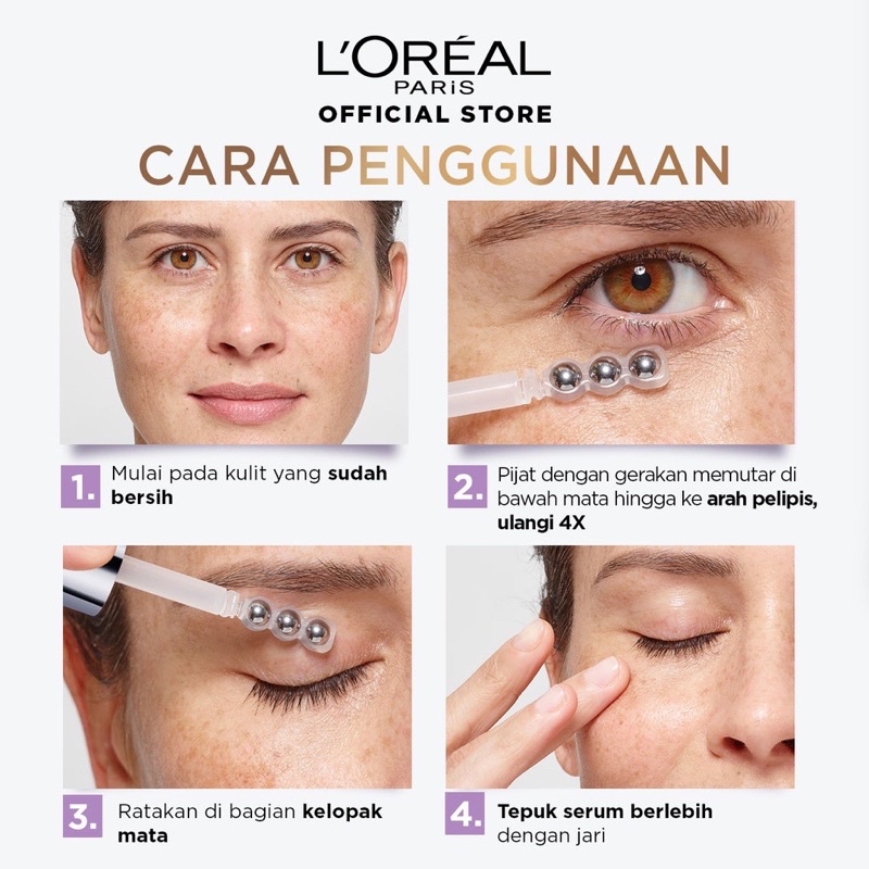 Loreal Eye Cream Triple Roller Hyaluronic Caffeine Eye Serum 20 ml - Krim Mata L’Oreal Paris 20ml Original COD