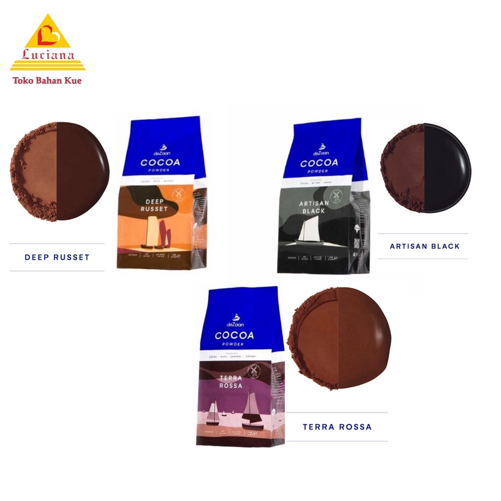 DeZaan Cocoa Powder 1kg - Artisan Black - Deep Russet - Terra Rosa