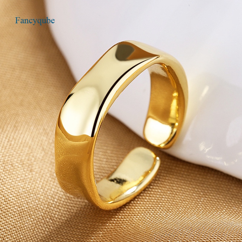 Fancyqube Cincin Bentuk Kotak Bahan Stainless Steel Gaya Vintage Punk 2021 Untuk Pria