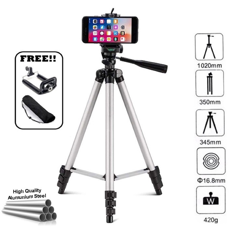 TRIPOD WF-3120 Lighweight Foldable Camera Mobile Tripod 1.3M