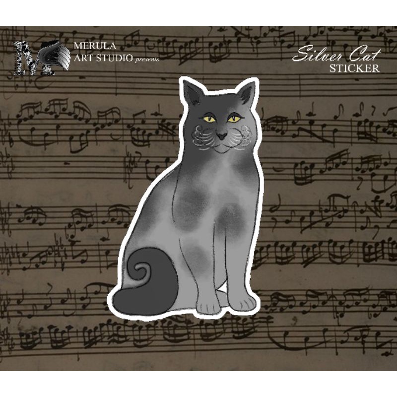 

Silver Cat Sticker Stiker Kucing Silver Sticker Planner Sticker Tumblr Sticker Waterproof