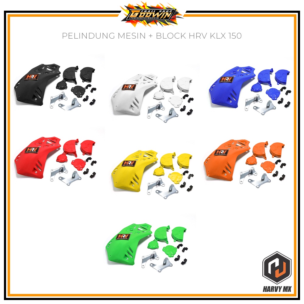 Cover Pelindung Mesin Plus Blok HRV KLX 150 Tutup Blok Cover Engine KLX 150 BIGFOOT Dtracker New