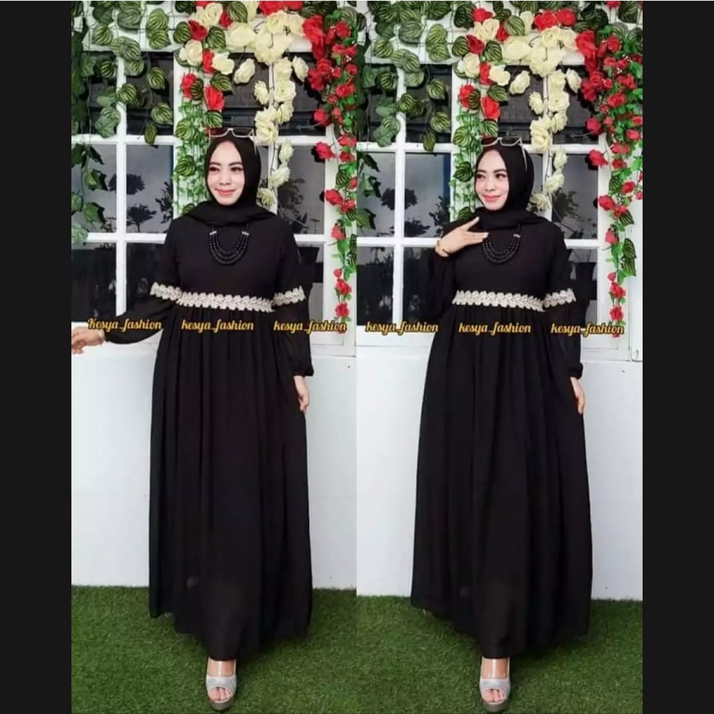 [Cod] Gamis Ceruty Renda/ Gamis Modern/Busui Friendly/ Produk Terlaris/Gamis Termewah