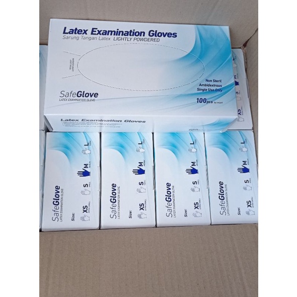 Handscoon / Sarung tangan Latex Disposible Gloves  isi 100 Pcs