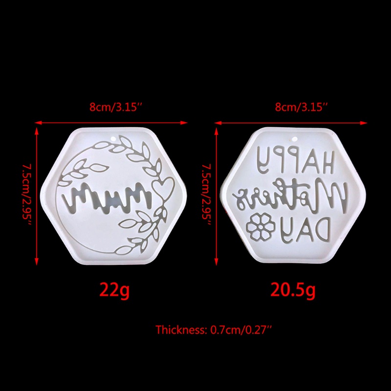 Siy Cetakan Resin Epoksi Bentuk Hexagon Bahan Silikon Untuk Gantungan Kunci / Perhiasan Diy