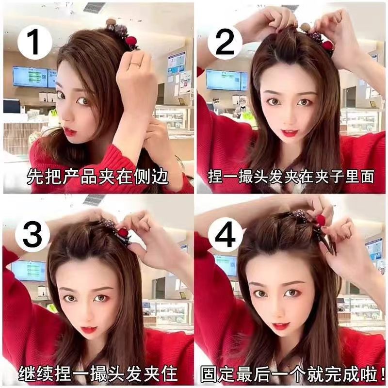 (Hello Girl)F20 Jepit Rambut Kepang Jepit Ganda Unik Wanita Korea Import