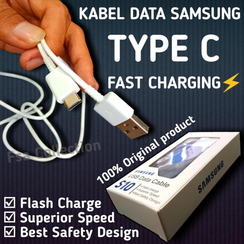 Kabel Data  Fast charging Samsung 100% Original S8 Type C A51 A50 A20 A52s A70 FAST CHARGING BY SAMSUNG