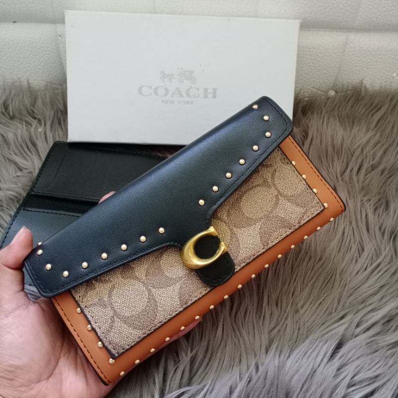 NEW ITEM dompet coach parker studed lipat panjang free box