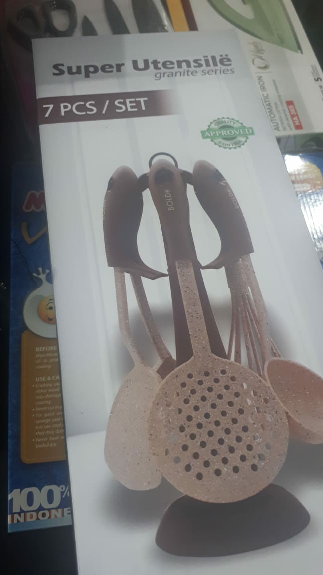 Bolde Super Utensile Granite Series 7 Pcs Spatula Set Alat Masak Beige