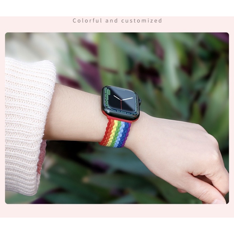 Strap Apple Watch Nilon Case Set Tali Pengganti Apple Watch 7 SE 6 5 4 3 2 1 Series T500+ T500+max