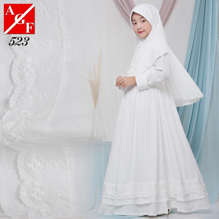 Best Promo Sajadah Polos Bulu Bludru Beludru Halus Grosir Murah - ZB989 Agnes Gamis Putih Anak Pere