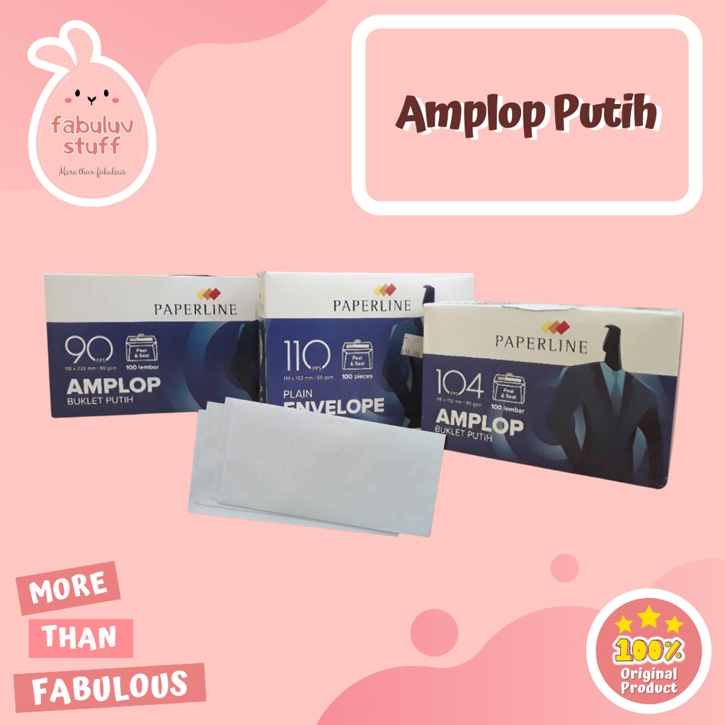 

ATK ~ ( PER PAK ) AMPLOP PUTIH 104 / 110 / 90 PPS - AMPLOP KONDANGAN / SUNATAN / DUIT / GAJIAN