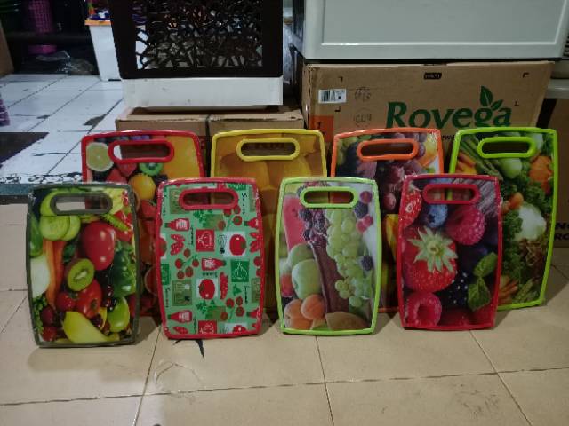 Promo TERMURAH talenan plastik TEBAL   motif buah dan sayur  3d