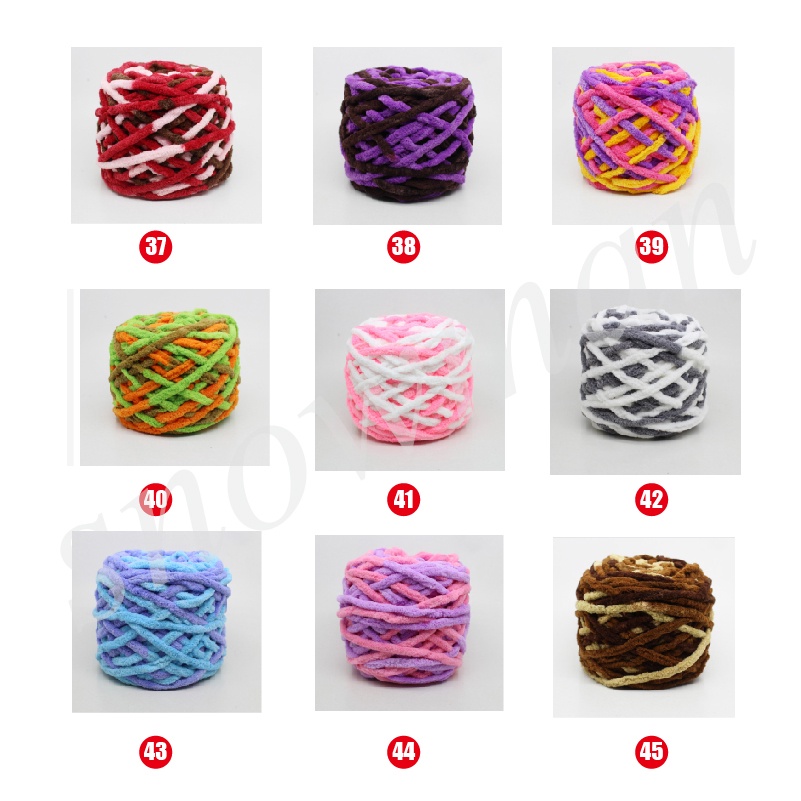 warna campuran Benang rajut chenille/ benang chenille/ benang rajut handuk import 100 g 1ply Icicle line Crochet Tebal Benang