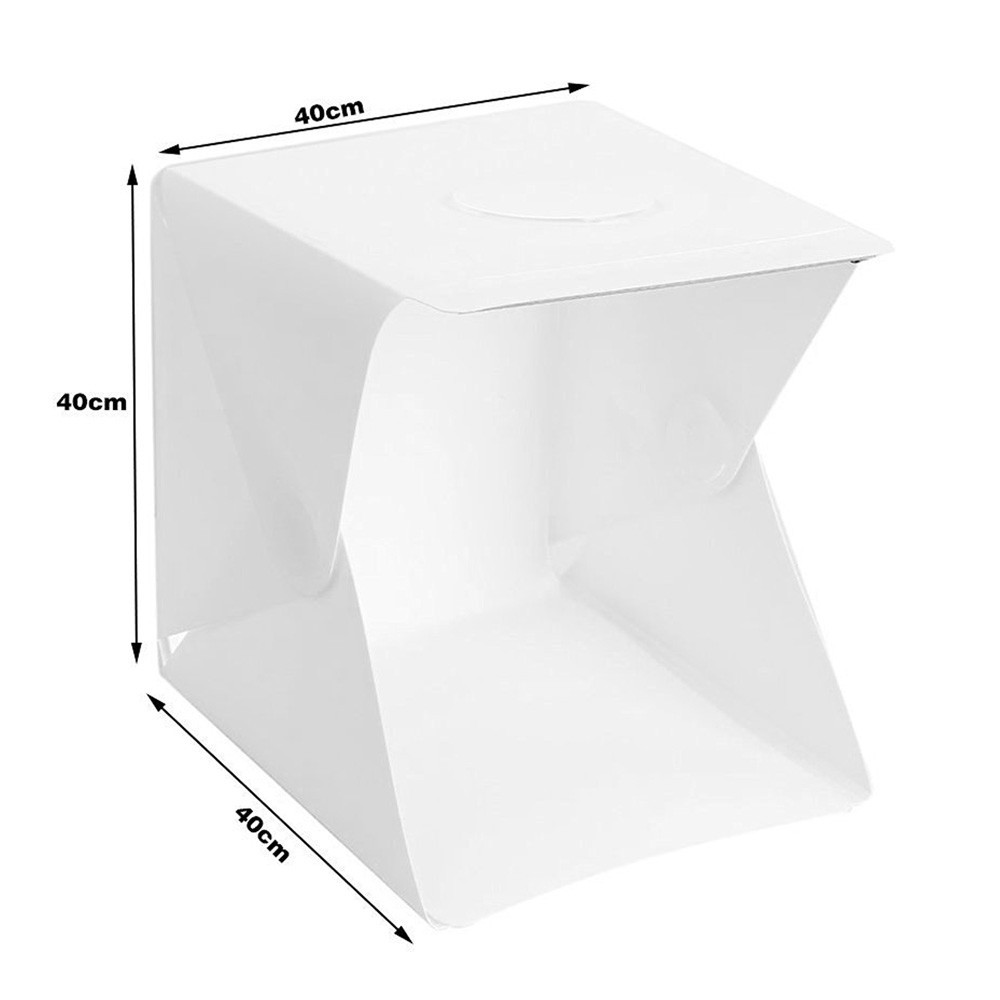 Photo Studio Box Foto Mini Lipat dengan Lampu LED Size Large White Besar Mini Photo